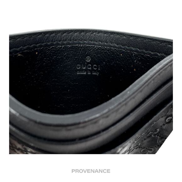 🔴 Gucci Card Holder Wallet - Black MicroGuccissima Leather - Picture 4 of 4